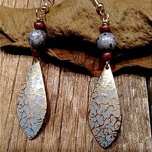 Gold copper with silver gray bead & metal findings